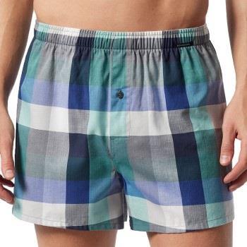 Schiesser Kalsonger 2P Fun Prints Boxer Shorts Blå/Grön bomull XX-Larg...