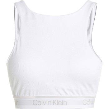 Calvin Klein BH Sport Cutout Medium Impact Sports Bra Vit polyester Sm...