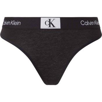 Calvin Klein Trosor CK96 Cotton Thong Svart bomull X-Large Dam
