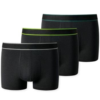 Schiesser Kalsonger 3P 95-5 Boxer Shorts Svart/Grön bomull Small Herr