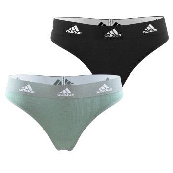 adidas Trosor 2P Underwear Brazilian Thong Svart/Grön bomull Small Dam