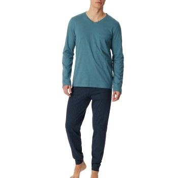 Schiesser Casual Essentials Long Sleeve Pyjamas Marin/Blå bomull 48 He...