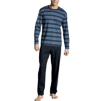 Calida Relax Streamline Pyjamas Marin/Blå bomull Medium Herr
