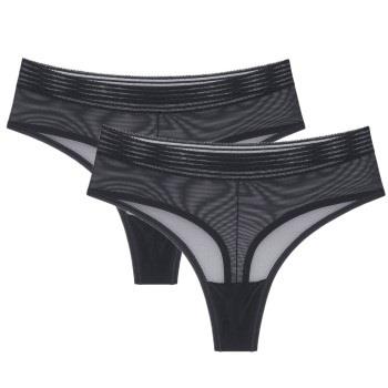 Triumph Trosor 2P Tempting Sheer Highwaist String Svart polyester X-Sm...