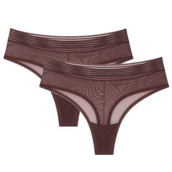 Triumph Trosor 2P Tempting Sheer Highwaist String Mörkbrun polyester S...