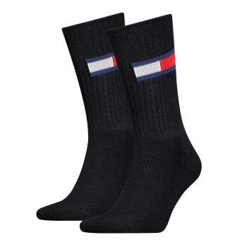 Tommy Men Uni TJ Flag Socks Strumpor 2P Svart Strl 43/46 Herr