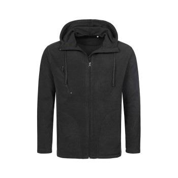 Stedman Hooded Fleece Jacket For Men Svart polyester Small Herr