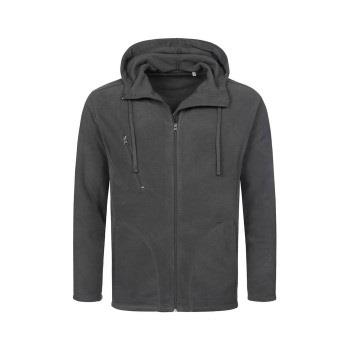 Stedman Hooded Fleece Jacket For Men Grå polyester Medium Herr