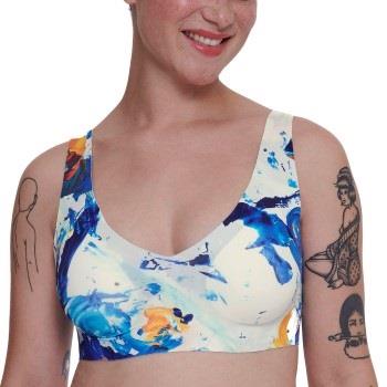 Sloggi BH ZERO Feel 2 0 Collab Bralette Blå/Vit Large Dam