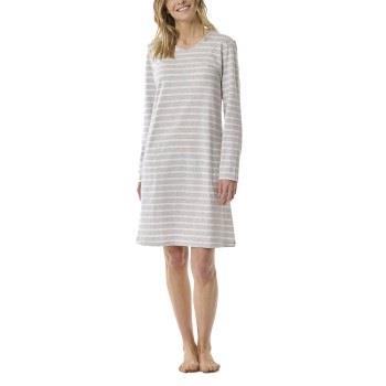 Schiesser Women Longsleeve Nightdress Vit/Grå bomull 38 Dam