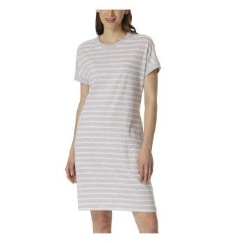 Schiesser Women Shortsleeve Nightshirt Vit/Grå bomull 44 Dam