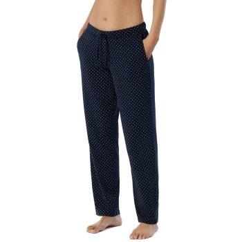Schiesser Mix and Relax Jersey Long Lounge Pants Blå Mönstrad bomull 3...