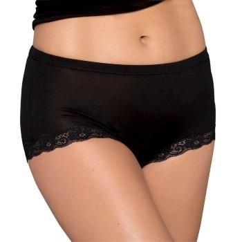 Lady Avenue Trosor Silk Jersey Panty With Lace Svart silke X-Large Dam