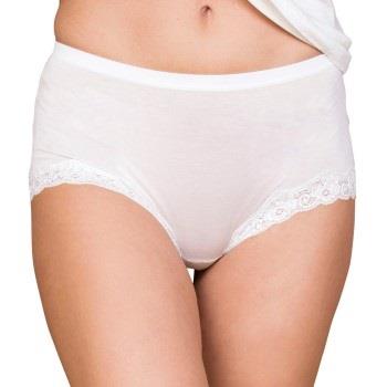 Lady Avenue Trosor Silk Jersey Panty With Lace Benvit silke X-Small Da...