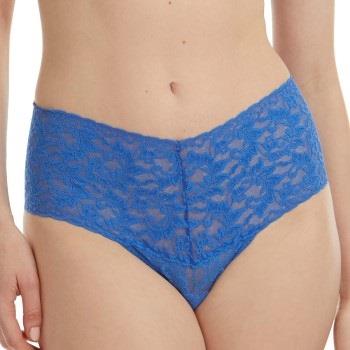 Hanky Panky Trosor 2P Signature Lace Retro Thong D1 Blå nylon One Size...