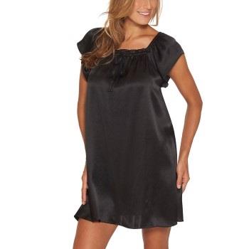 Lady Avenue Pure Silk Baby Doll Dress Svart silke Large Dam