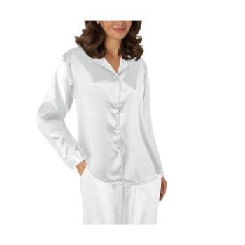 Lady Avenue Satin Pyjama With Short Sleeves Benvit silke X-Large Dam