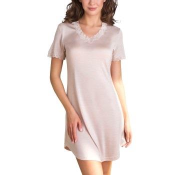 Lady Avenue Silk Jersey Nightgown Champagne silke X-Small Dam