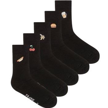 Frank Dandy Strumpor 10P Embroidered Bamboo Socks Svart lyocell Strl 3...