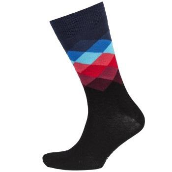 Happy socks Strumpor 3P Faded Diamond Sock Svart Mönster bomull Strl 4...