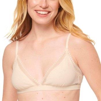 Sloggi BH GO Ribbed Lace Bralette Creme bomull X-Small Dam