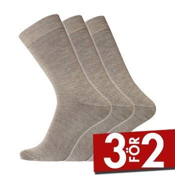 Dovre Strumpor 3P No Elastic Twin Socks Beige bomull Strl 40/45 Herr