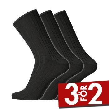 Dovre Strumpor 3P Wool No-Elastic Socks Svart Strl 45/48 Herr