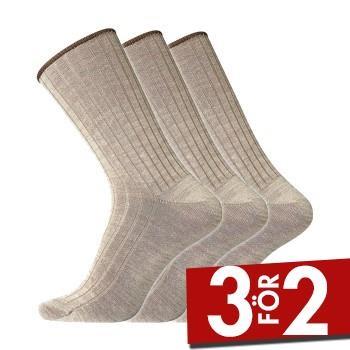 Dovre Strumpor 3P Wool No-Elastic Socks Beige Strl 40/45 Herr