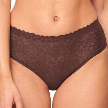 Sloggi Trosor 3P ZERO Feel Lace 2.0 High Waist Brief Brun Small Dam