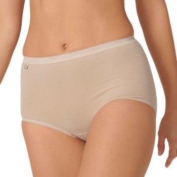 Sloggi Trosor 2P Basic Plus Maxi Briefs Beige bomull 52 Dam