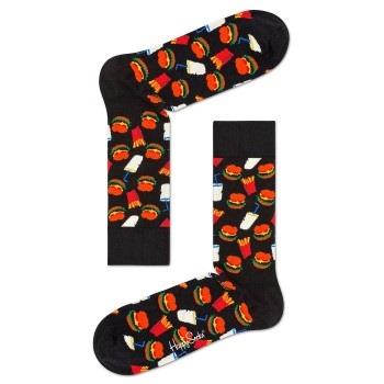 Happy socks Strumpor 2P Hamburger Sock Svart mönstrad bomull Strl 36/4...