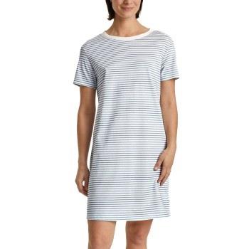 Calida Cotton Stripes Shortsleeve Nightdress Ljusblå Randig bomull Sma...