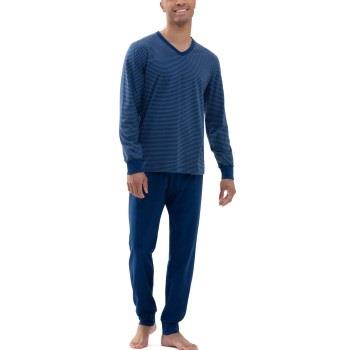 Mey Cardwell V Neck Pyjama Mörkblå bomull 50 Herr