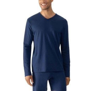 Mey Solid Night Long-Sleeved T-Shirt Mörkblå bomull Small Herr