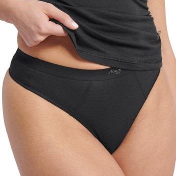 Sloggi Trosor 2P Ever Ease String Briefs Svart bomull Medium Dam