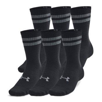 Under Armour Strumpor 6P Essential Crew Socks Svart randig polyester S...