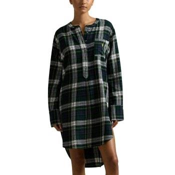 Polo Ralph Lauren Cozy Flannel Tunic Svart/Grön bomull Small Dam