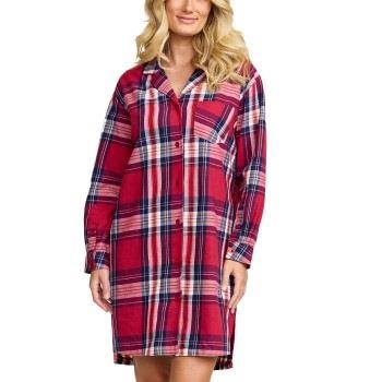 Damella Flannel Nightshirt Röd Mönstrad bomull Small Dam