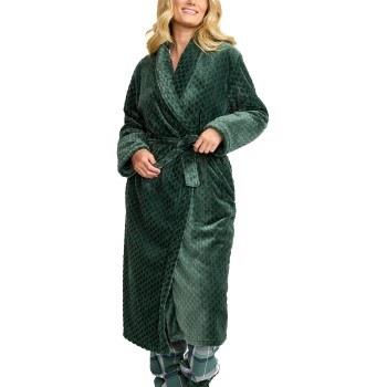 Damella Jaquard Fleece Dressing Gown Grön polyester Medium Dam