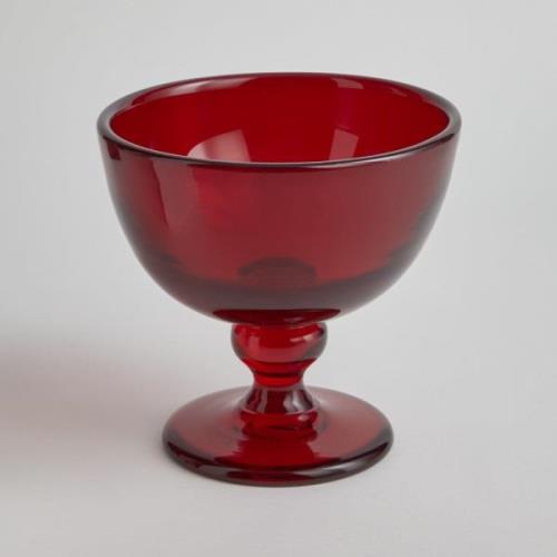 Reijmyre Glasbruk - SÅLD Röd glasskål på fot