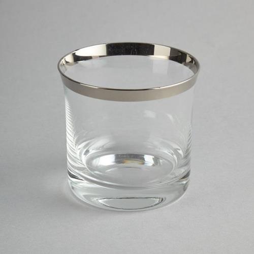 Vintage - Glas med silverkant svenskt tenn 6 st