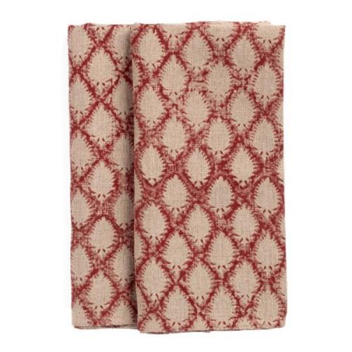 Chamois - Cypress Linneservett 45x45 cm 2-pack Röd