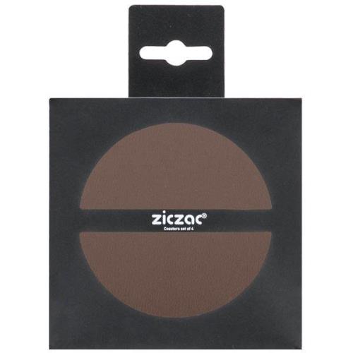 Ziczac - Togo Glasunderlägg 10 cm 4-Pack Brun