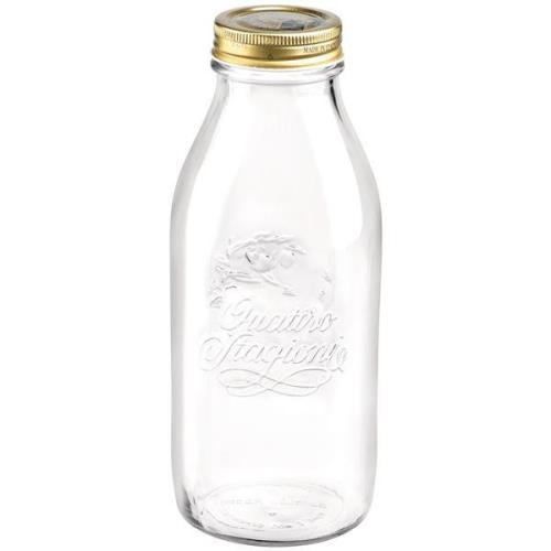 Bormioli - Quattro Stag Flaska 1L Klar/Guld