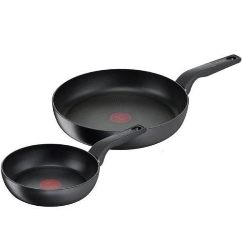 Tefal - Hard Titanium Pro Stekpanna 2-Pack 24/28 cm Svart