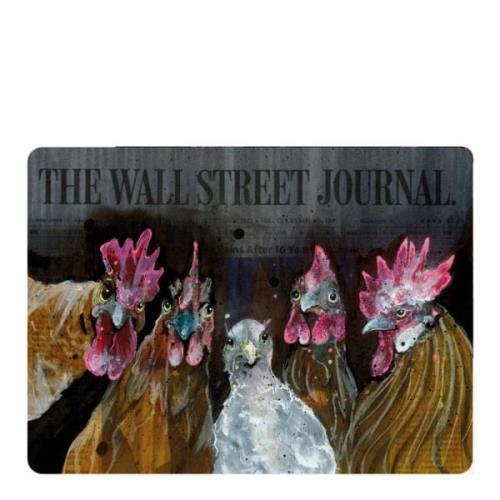 LISA TÖRNER ART - Bordstablett Roosters of Wall Street 30x40 cm 2-pack...