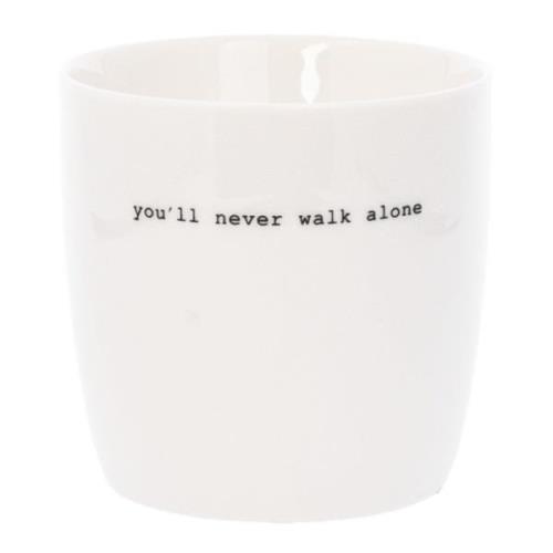 Sögne Home - Sögne Mugg 30 cl You Never Walk Alone Vit