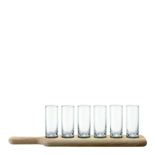 LSA International - Vodka shotglas 6-pack med bricka klarglas