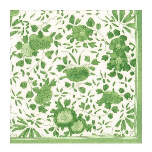 Caspari - Delft servett 40x40 cm 20-pack grön/vit