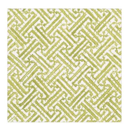 Caspari - Fretwork servett 40x40 cm 20-pack grön/vit